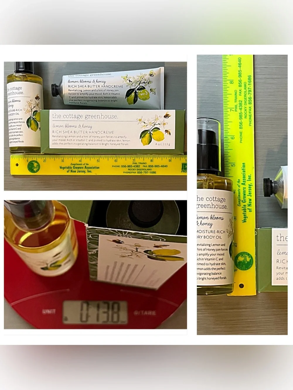 The Cottage Greenhouse Lemon Blooms Honey Margot Elena Body Oil Spray Handcreme